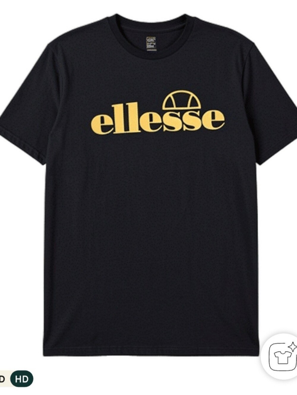 Ellesse Black Tee with Gold Logo